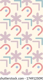 Bright color beautiful background. Tileable images from snowflake and  figures. Summer theme pattern.