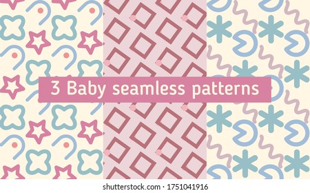 Bright color beautiful background. Tileable images from square and  dot. Summer theme pattern.