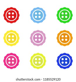 Bright color buttons. Set of buttons for clothes. Vector illustration. EPS 10.