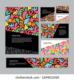Bright color cute corporate identity template design. Vector illustration
