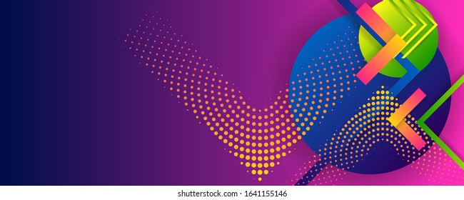 Bright color design backgrounds template summer juicy background with geometric elements, lines