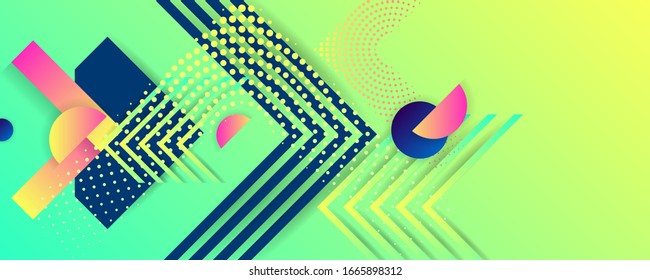 Fondo de diseño en color brillante fondo de verano de plantilla con elementos geométricos
