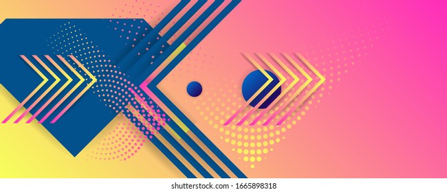 Fondo de diseño en color brillante fondo de verano de plantilla con elementos geométricos