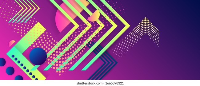 Bright color design backgrounds template summer juicy background with geometric elements
