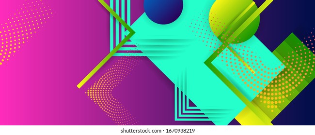 Bright color design backgrounds template summer juicy lines art background with geometric