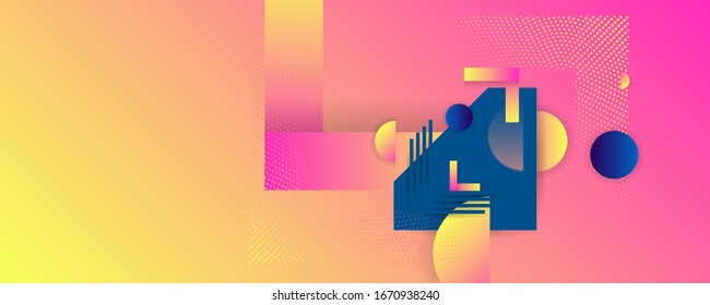Bright color design backgrounds template summer juicy lines art background with geometric
