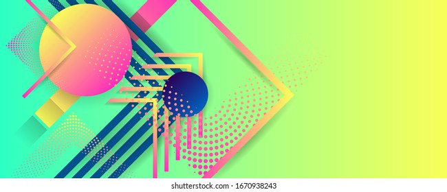 Bright color design backgrounds template summer juicy lines art background with geometric