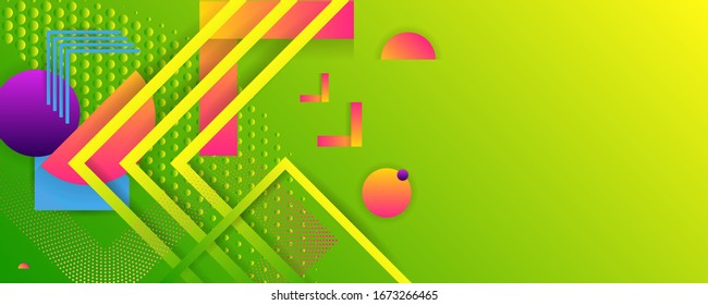 Fondo de diseño en color brillante fondo de verano de plantilla con elementos geométricos