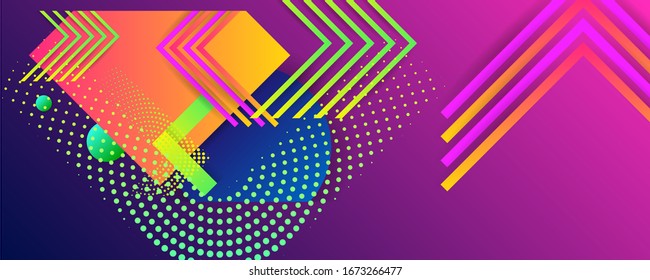 Bright color design backgrounds template summer juicy background with geometric elements