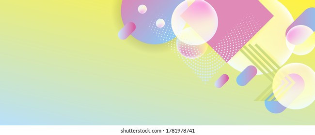 Bright color design backgrounds template summer juicy background with geometric elements