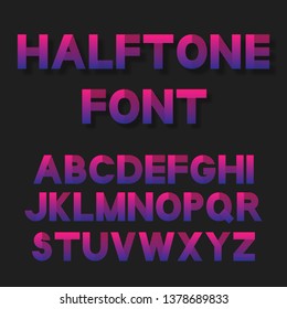 Bright color dotted halftoned font