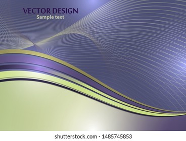 Bright color elegant lines abstract waves. Element of modern business design. Vector illustration.