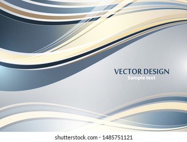 Bright color elegant lines abstract waves. Element of modern business design. Vector illustration.