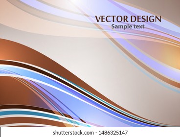 Bright color elegant lines abstract waves. Element of modern business design. Vector illustration.