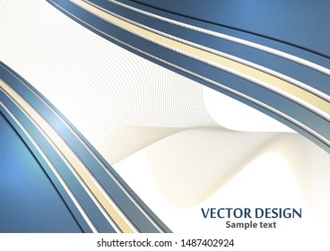 Bright color elegant lines abstract waves. Element of modern business design. Vector illustration.