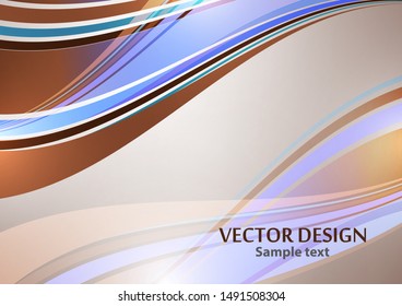 Bright color elegant lines abstract waves. Element of modern business design. Vector illustration.