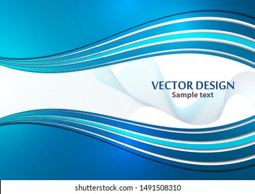 Bright color elegant lines abstract waves. Element of modern business design. Vector illustration.