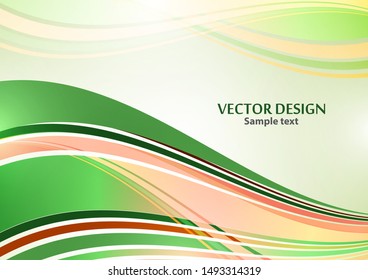 Bright color elegant lines abstract waves. Element of modern business design. Vector illustration.