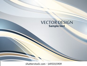 Bright color elegant lines abstract waves. Element of modern business design. Vector illustration.