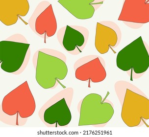 Bright color falling leaves vector graphic background. good for textile printing,book covers,gift wrapping paper,bags,pillow cases,clothes,etc.