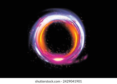 bright color flare with dark background circle abstract art design 