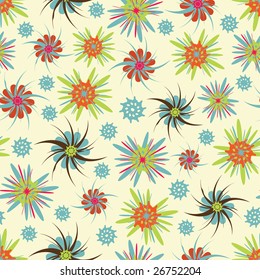 bright color flowers in one pattern