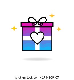 
Caja de regalo de gradiente de color brillante