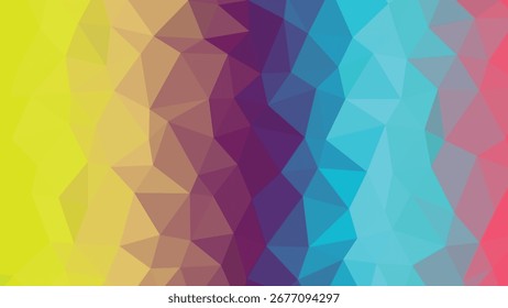 Fondo Abstractas bajo poli degradado de color brillante con patrón geométrico amarillo a rosa