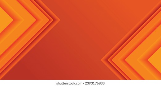 Bright color gradient paper cut abstract background. Orange multi-layered right-angled triangles. Design element for template, card, cover, banner, poster, backdrop, wall. Vector illustration.