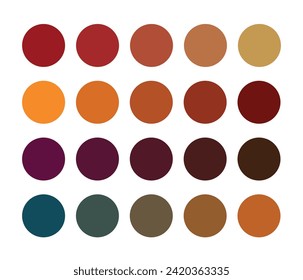 Bright Color Guide Palette with matching 4 color palettes. Swatch catalog collection with RGB HEX combinations. Suitable for branding, Textile, wood, painting, etc. including purple, orange, red, blue