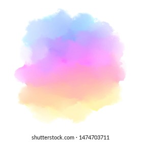 Bright color hand drawn vector watercolor smear art design. Colorful aqua smudges vivid blotch for banner, card, wallpaper, label, tag