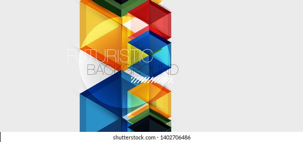 Bright color hexagon geometrical composition background, business presentation template. Vector design
