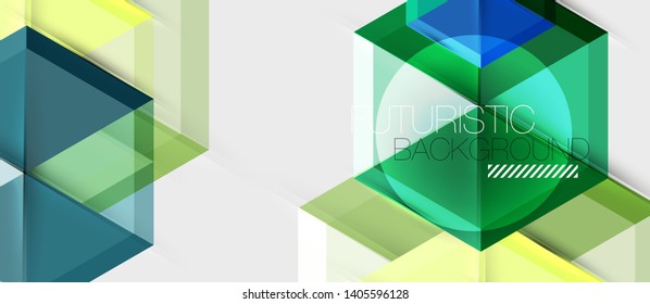 Bright color hexagon geometrical composition background, business presentation template. Vector design