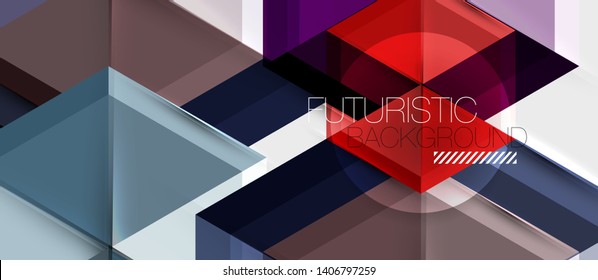 Bright color hexagon geometrical composition background, business presentation template. Vector design