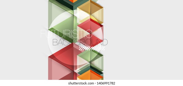 Bright color hexagon geometrical composition background, business presentation template. Vector design