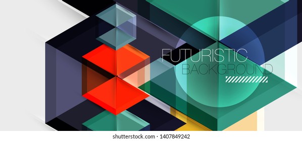 Bright color hexagon geometrical composition background, business presentation template. Vector design