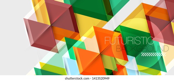 Bright color hexagon geometrical composition background, business presentation template. Vector design