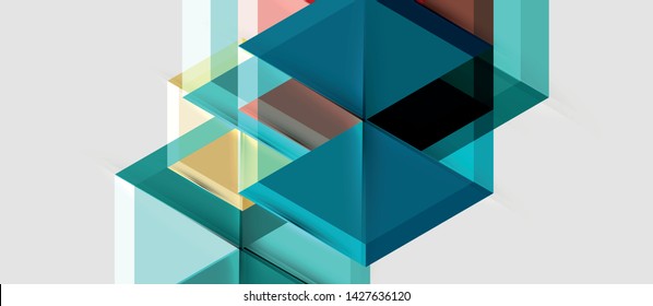 Bright color hexagon geometrical composition background, business presentation template. Vector design