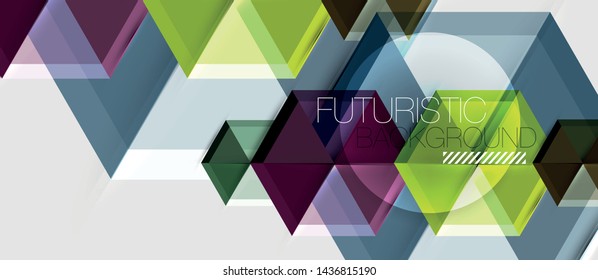 Bright color hexagon geometrical composition background, business presentation template. Vector design