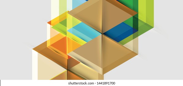 Bright color hexagon geometrical composition background, business presentation template. Vector design