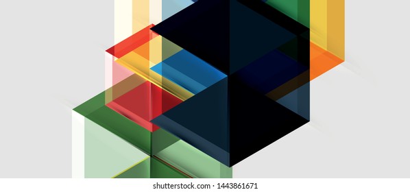 Bright color hexagon geometrical composition background, business presentation template. Vector design