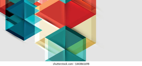 Bright color hexagon geometrical composition background, business presentation template. Vector design