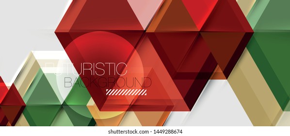Bright color hexagon geometrical composition background, business presentation template. Vector design