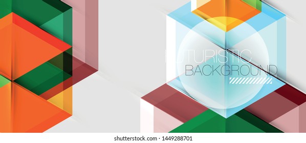 Bright color hexagon geometrical composition background, business presentation template. Vector design