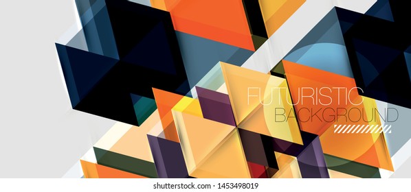 Bright color hexagon geometrical composition background, business presentation template. Vector design