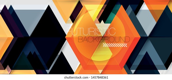 Bright color hexagon geometrical composition background, business presentation template. Vector design