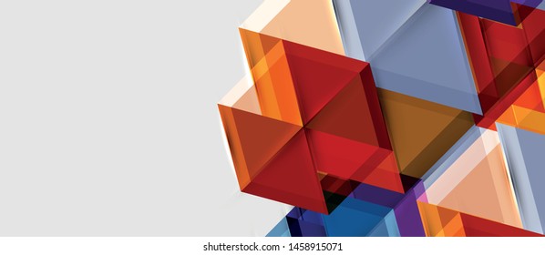 Bright color hexagon geometrical composition background, business presentation template. Vector design