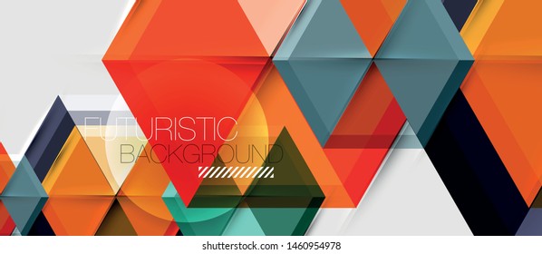 Bright color hexagon geometrical composition background, business presentation template. Vector design
