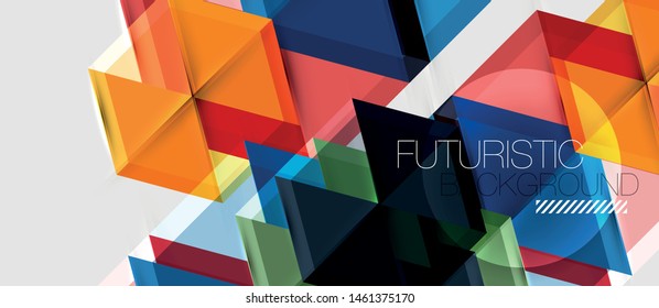 Bright color hexagon geometrical composition background, business presentation template. Vector design