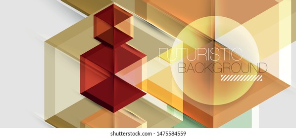 Bright color hexagon geometrical composition background, business presentation template. Vector design